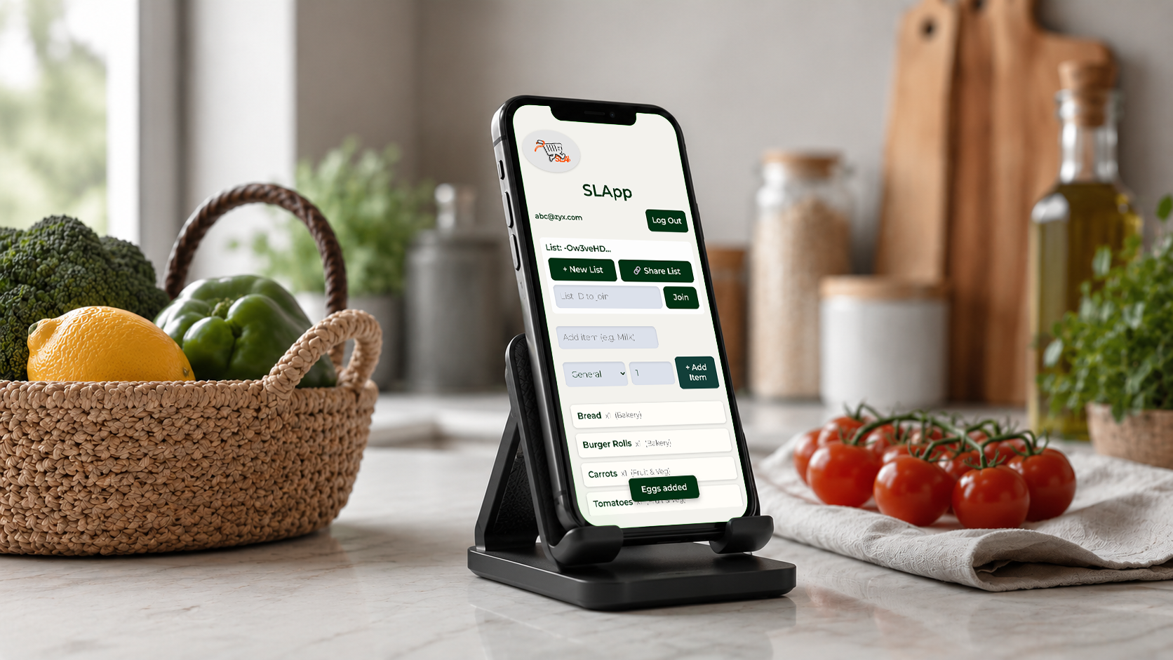 SLApp main shopping list interface