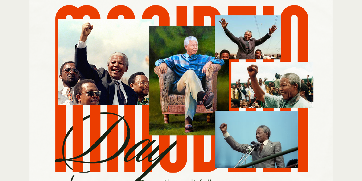 Close-up detail of the Nelson Mandela Day poster